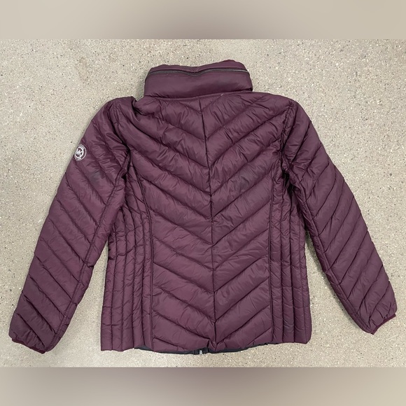 Michael Kors Purple Down Feather Filled Packable Puffer Winter Coat Jacket Large - Picture 8 of 16